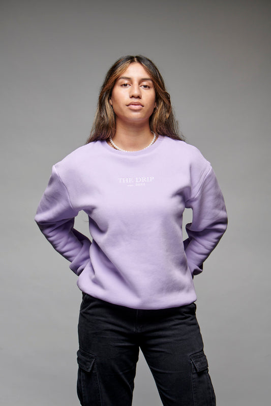 The Drip Crew Lavender worn by a female model.